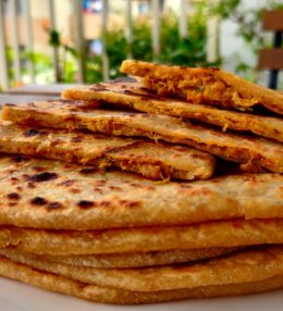 Cheesy Mutton Keema Paratha